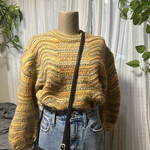 Universal Thread Yellow and Brown Striped Sweater